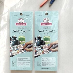 NWT MABEL'S LABELS 60 Write Away Labels Waterproof 2 packs of 30 Blue